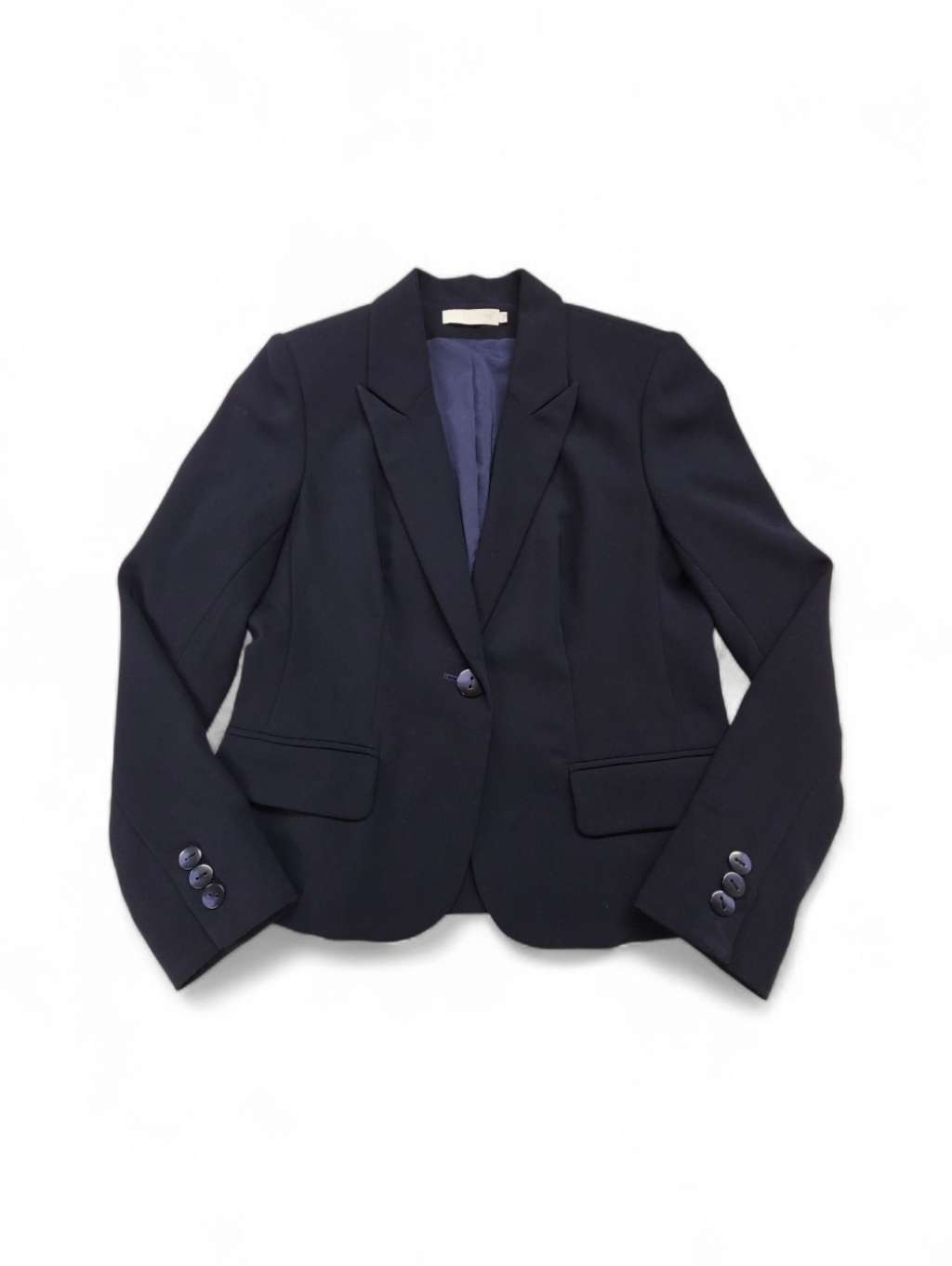 Anne Fontaine Mathias Single-Button Blazer Jacket In Navy Blue Size Us 6 / 40
